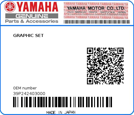 Product image: Yamaha - 39P242403000 - GRAPHIC SET  0
