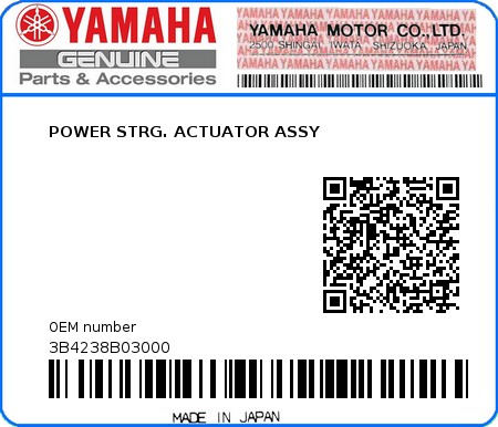 Product image: Yamaha - 3B4238B03000 - POWER STRG. ACTUATOR ASSY  0