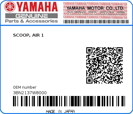 Product image: Yamaha - 3BN2137W8000 - SCOOP, AIR 1  0