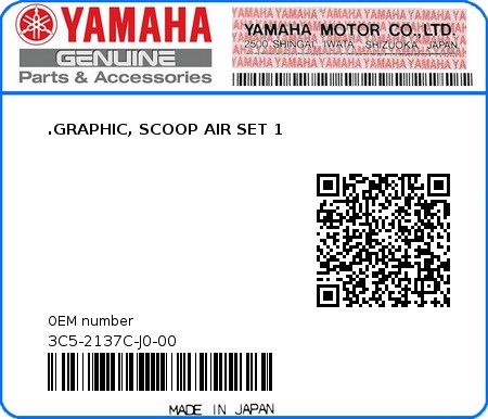 Product image: Yamaha - 3C5-2137C-J0-00 - .GRAPHIC, SCOOP AIR SET 1  0