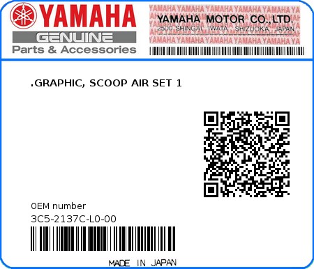 Product image: Yamaha - 3C5-2137C-L0-00 - .GRAPHIC, SCOOP AIR SET 1  0
