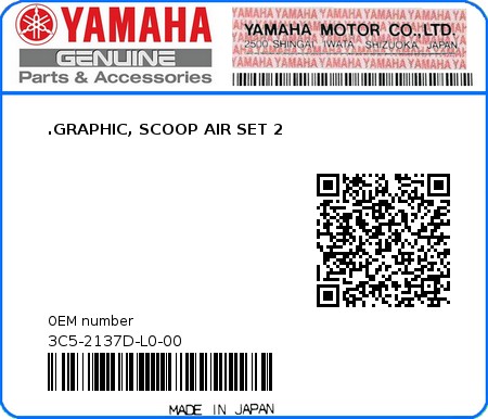 Product image: Yamaha - 3C5-2137D-L0-00 - .GRAPHIC, SCOOP AIR SET 2  0