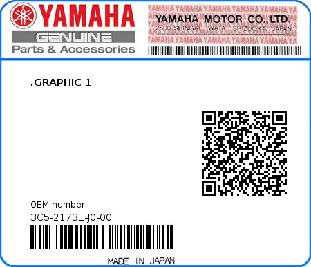 Product image: Yamaha - 3C5-2173E-J0-00 - .GRAPHIC 1  0