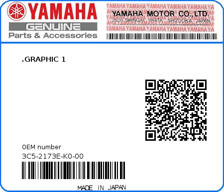 Product image: Yamaha - 3C5-2173E-K0-00 - .GRAPHIC 1  0