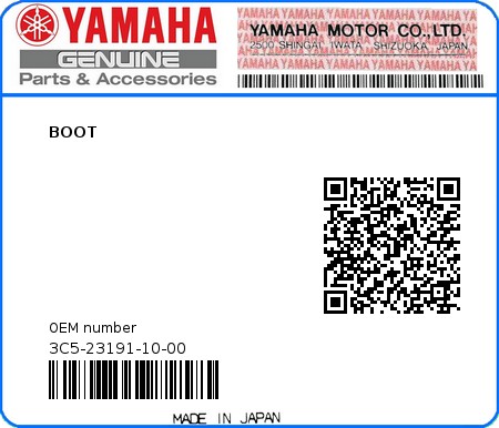 Product image: Yamaha - 3C5-23191-10-00 - BOOT  0