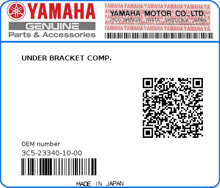 Product image: Yamaha - 3C5-23340-10-00 - UNDER BRACKET COMP.  0