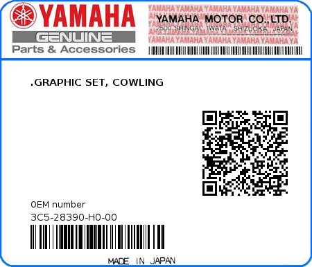 Product image: Yamaha - 3C5-28390-H0-00 - .GRAPHIC SET, COWLING  0