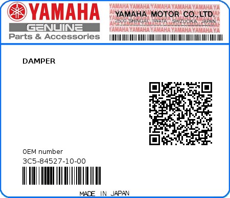 Product image: Yamaha - 3C5-84527-10-00 - DAMPER  0