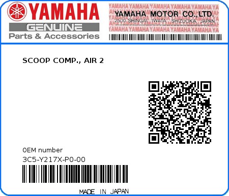 Product image: Yamaha - 3C5-Y217X-P0-00 - SCOOP COMP., AIR 2  0