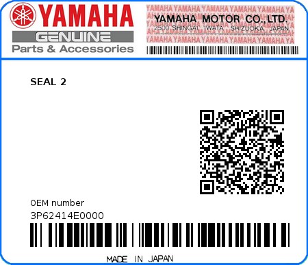 Product image: Yamaha - 3P62414E0000 - SEAL 2  0