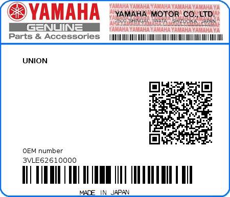 Product image: Yamaha - 3VLE62610000 - UNION   0