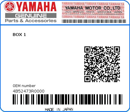 Product image: Yamaha - 4B52473R0000 - BOX 1  0