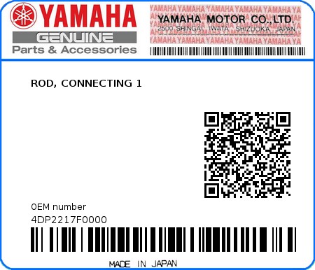 Product image: Yamaha - 4DP2217F0000 - ROD, CONNECTING 1   0