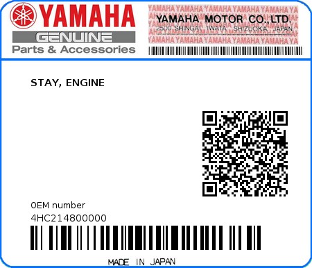 Product image: Yamaha - 4HC214800000 - STAY, ENGINE  0