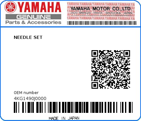 Product image: Yamaha - 4KG1490J0000 - NEEDLE SET  0