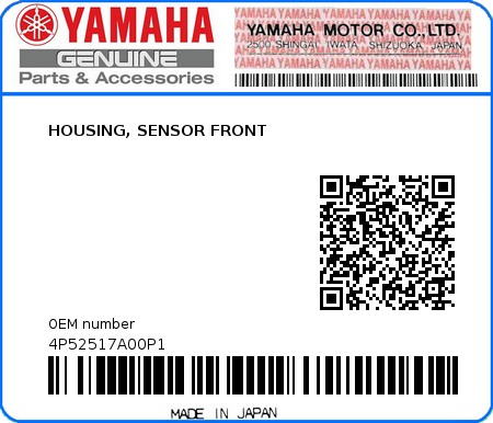 Product image: Yamaha - 4P52517A00P1 - HOUSING, SENSOR FRONT  0