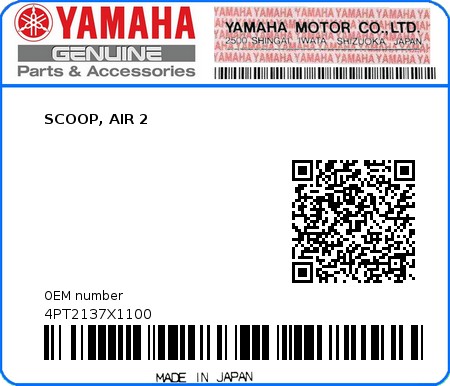 Product image: Yamaha - 4PT2137X1100 - SCOOP, AIR 2  0