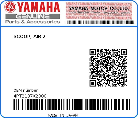 Product image: Yamaha - 4PT2137X2000 - SCOOP, AIR 2  0