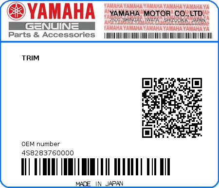 Product image: Yamaha - 4S8283760000 - TRIM  0