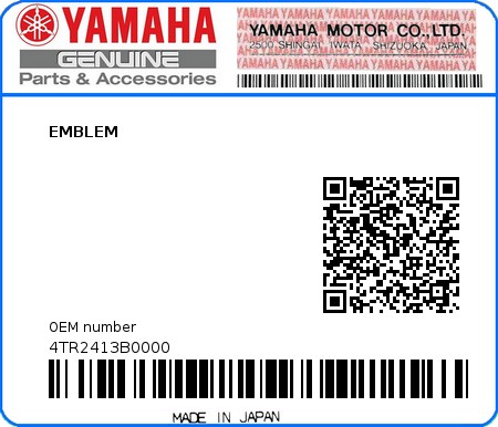 Product image: Yamaha - 4TR2413B0000 - EMBLEM  0