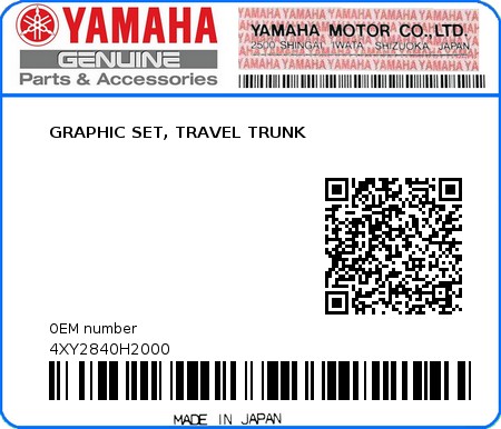 Product image: Yamaha - 4XY2840H2000 - GRAPHIC SET, TRAVEL TRUNK  0