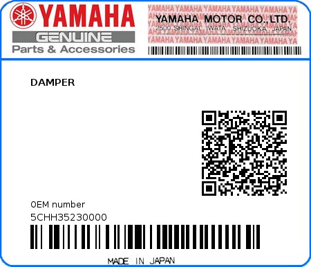 Product image: Yamaha - 5CHH35230000 - DAMPER   0