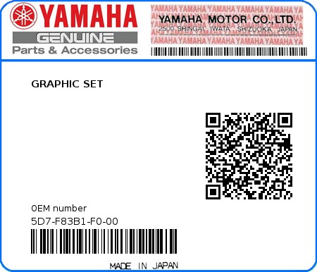 Product image: Yamaha - 5D7-F83B1-F0-00 - GRAPHIC SET  0