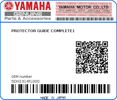 Product image: Yamaha - 5DH2314FL000 - PROTECTOR GUIDE COMPLETE1   0