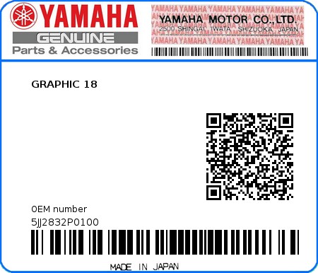Product image: Yamaha - 5JJ2832P0100 - GRAPHIC 18   0