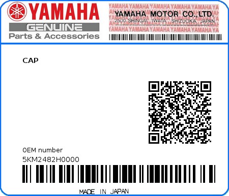 Product image: Yamaha - 5KM2482H0000 - CAP  0