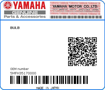 Product image: Yamaha - 5MFH35170000 - BULB  0
