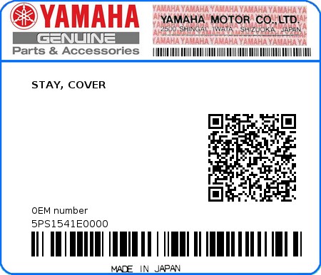 Product image: Yamaha - 5PS1541E0000 - STAY, COVER  0