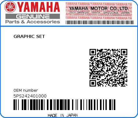 Product image: Yamaha - 5PS242401000 - GRAPHIC SET  0