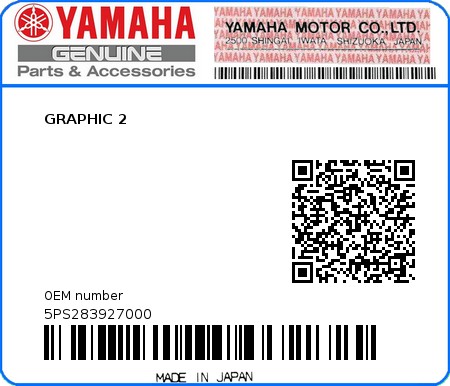 Product image: Yamaha - 5PS283927000 - GRAPHIC 2  0