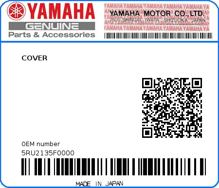 Product image: Yamaha - 5RU2135F0000 - COVER  0