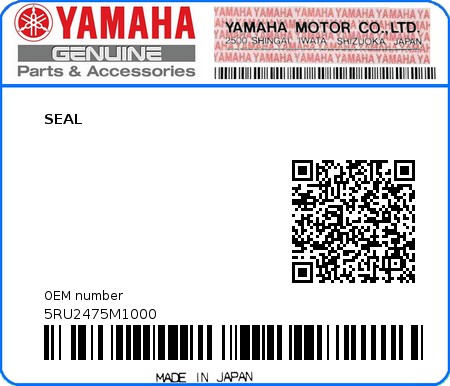 Product image: Yamaha - 5RU2475M1000 - SEAL  0