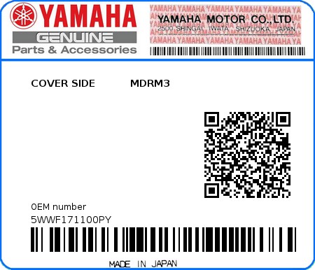 Product image: Yamaha - 5WWF171100PY - COVER SIDE          MDRM3  0