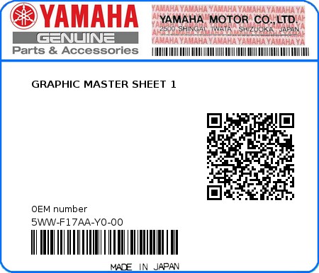 Product image: Yamaha - 5WW-F17AA-Y0-00 - GRAPHIC MASTER SHEET 1  0