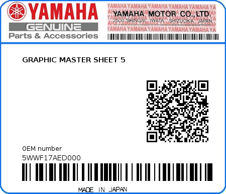 Product image: Yamaha - 5WWF17AED000 - GRAPHIC MASTER SHEET 5  0