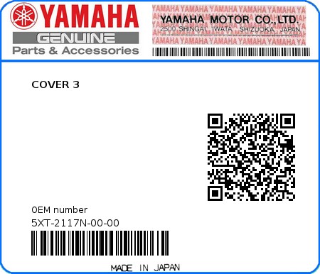 Product image: Yamaha - 5XT-2117N-00-00 - COVER 3  0