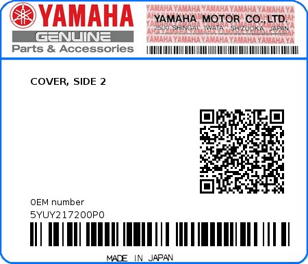 Product image: Yamaha - 5YUY217200P0 - COVER, SIDE 2  0