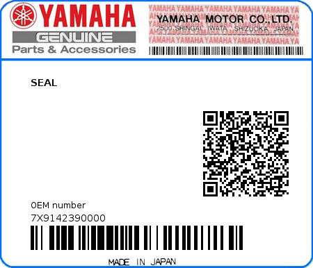 Product image: Yamaha - 7X9142390000 - SEAL  0