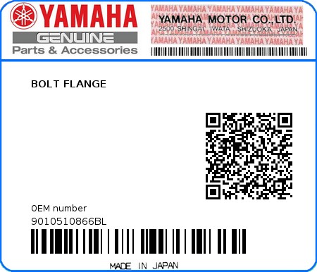 Product image: Yamaha - 9010510866BL - BOLT FLANGE  0