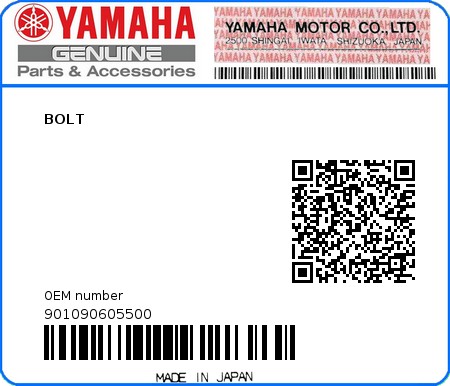 Product image: Yamaha - 901090605500 - BOLT  0