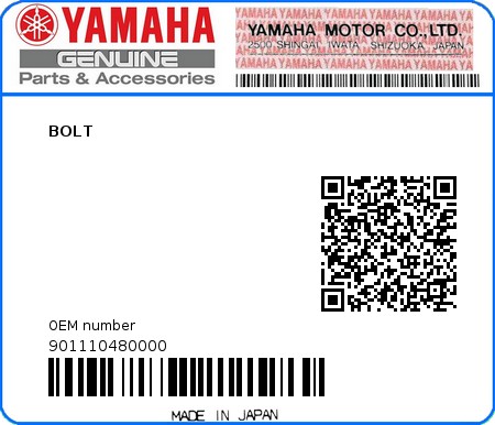 Product image: Yamaha - 901110480000 - BOLT  0