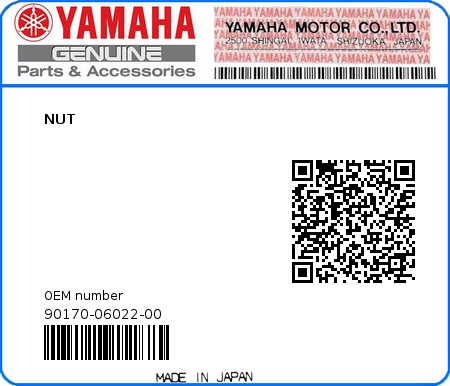 Product image: Yamaha - 90170-06022-00 - NUT  0