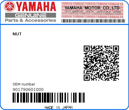 Product image: Yamaha - 901790601000 - NUT  0