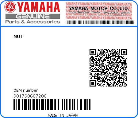 Product image: Yamaha - 901790607200 - NUT  0