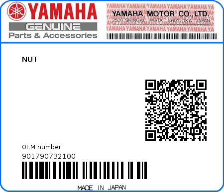 Product image: Yamaha - 901790732100 - NUT  0