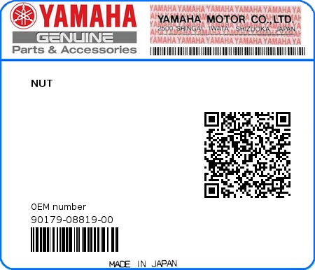 Product image: Yamaha - 90179-08819-00 - NUT  0